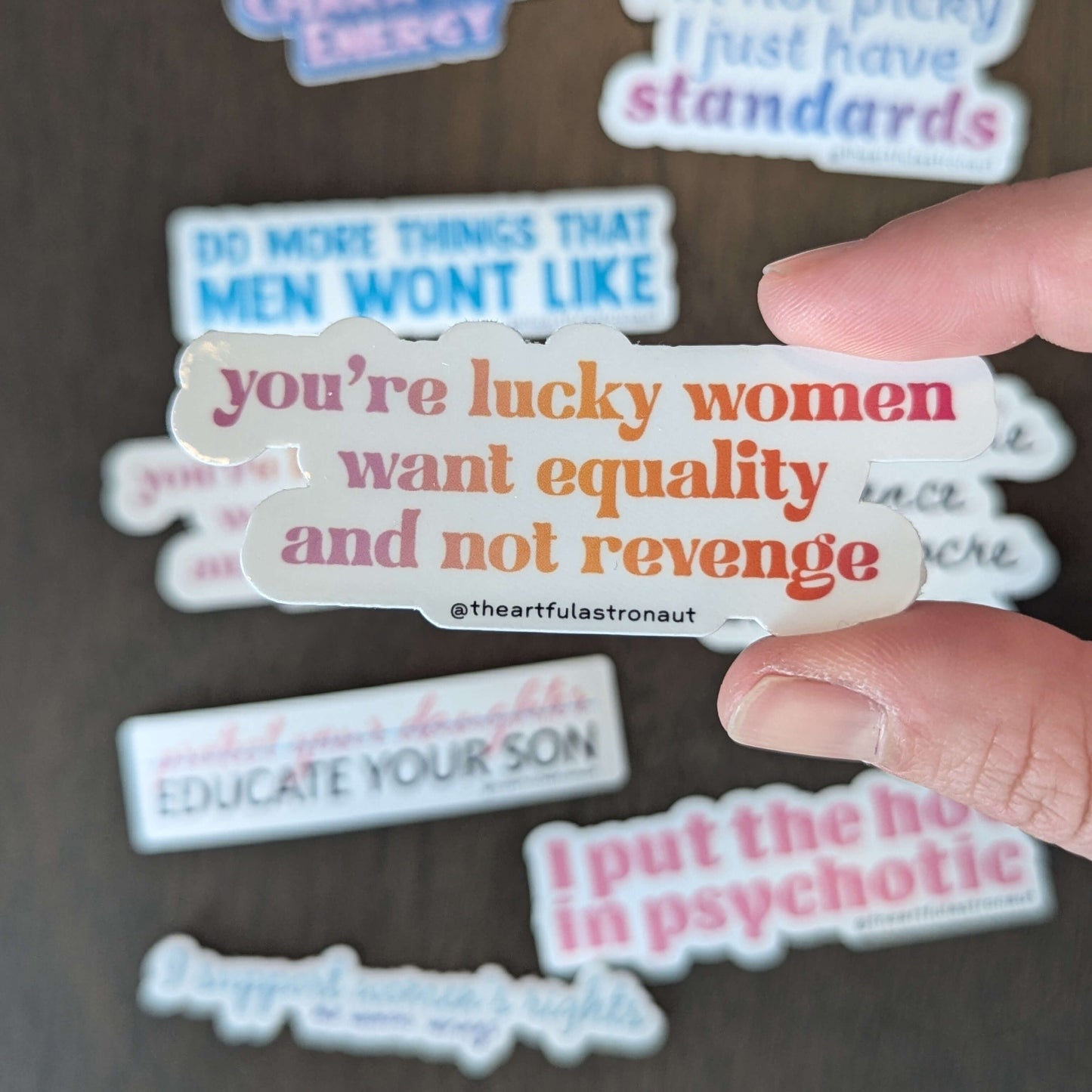 "you're lucky women want equality and not revenge"