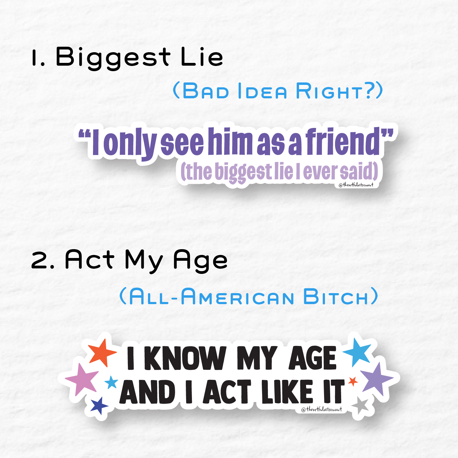 I only see him as a friend. I know my age and I act like it.