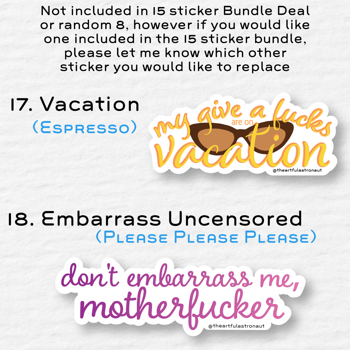 Two Sabrina Carpenter Stickers