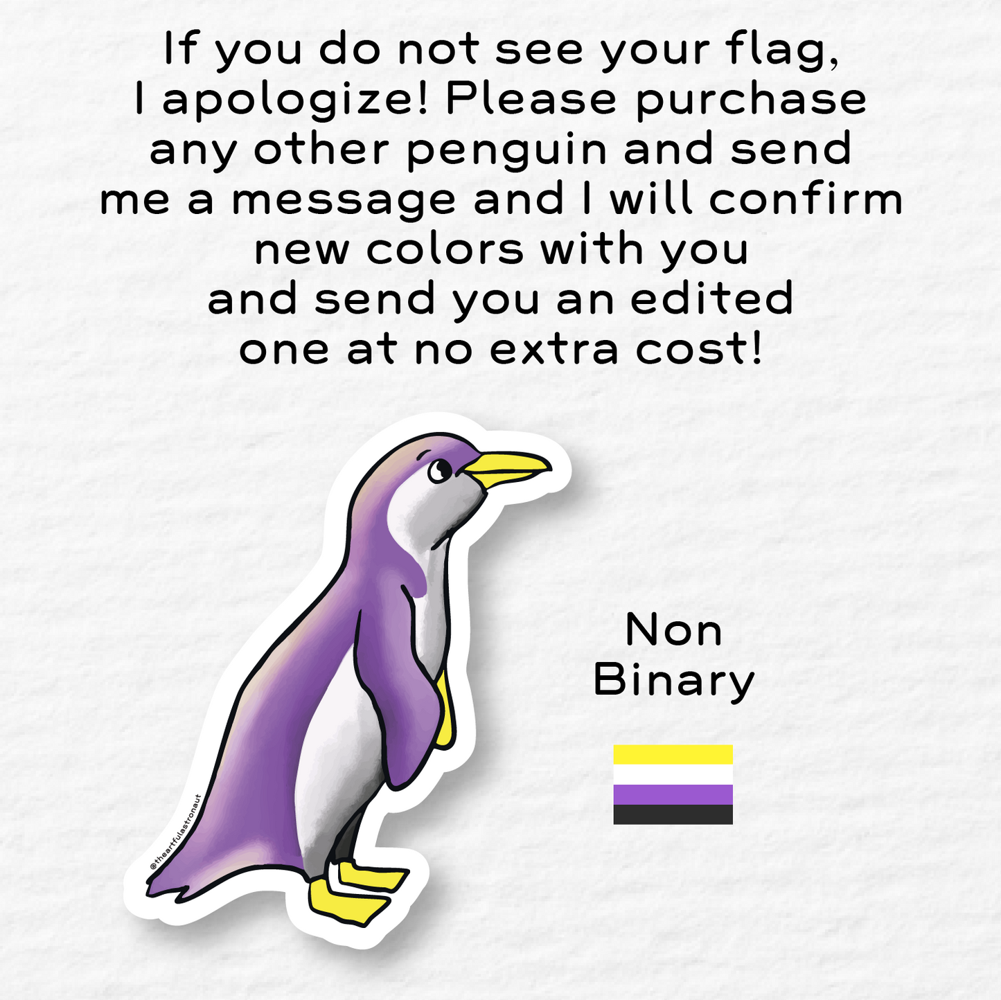 Penguin Pride Sticker: Vinyl Sticker | The Artful Astronaut