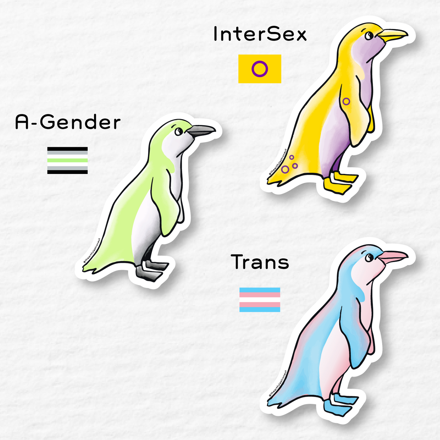 Penguin Pride Sticker: Vinyl Sticker | The Artful Astronaut