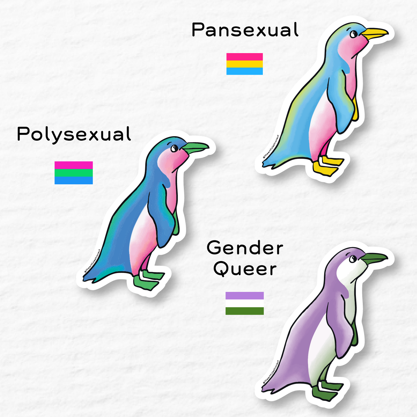 Penguin Pride Sticker: Vinyl Sticker | The Artful Astronaut