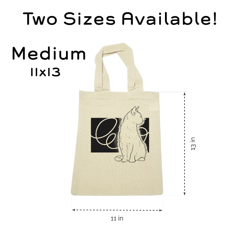 Swirly Cat Tote Bag - Medium