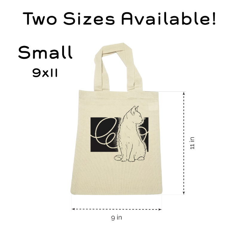 Swirly Cat Tote Bag - Small