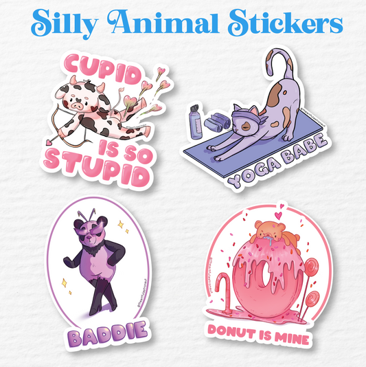 Silly Animal Sticker Set