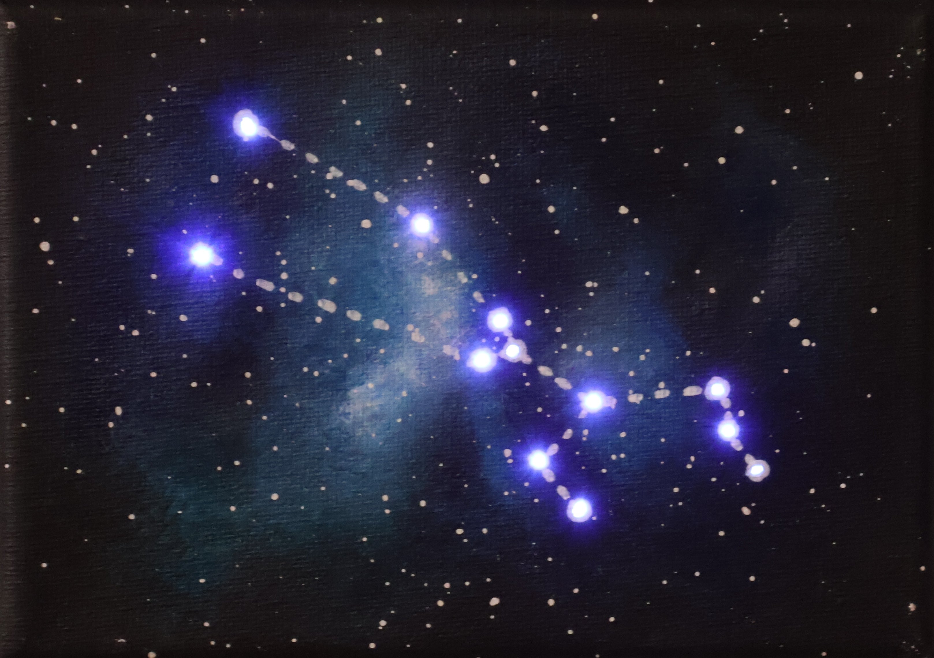 Illustration of the Taurus constellation against a starry night sky.