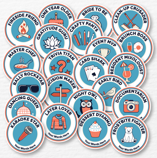 Personalized Winter Merit Badge Stickers